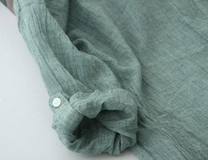 Vintage Button Up Cotton Linen Blouse Buddha Trends