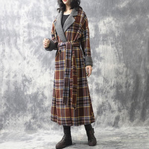 Vintage Plaid Trench Coat Buddha Trends