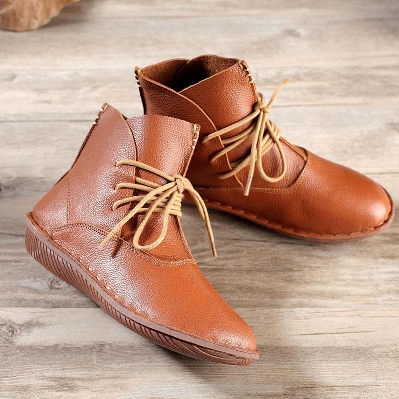 Vintage Soft Leather Ankle Boots Buddha Trends