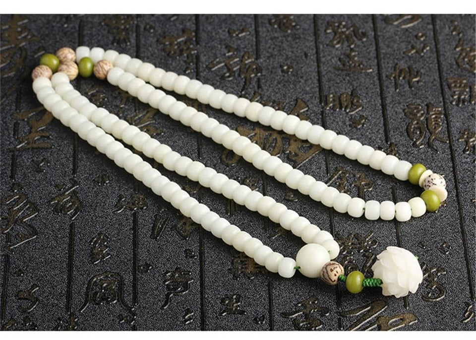 White Lotus 108 Mala Beads  | Zen Buddha Trends