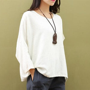 Loose Cotton and Linen Shirt | Zen dylinoshop