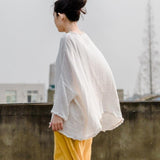 White Oversized Linen Shirt | Lotus Buddha Trends
