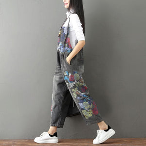 Wide Leg Floral Denim 90S Overall Buddha Trends