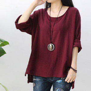 Cotton and Linen Asymmetrical Shirt | Zen dylinoshop