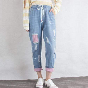 Distressed Loose Harem Jeans dylinoshop