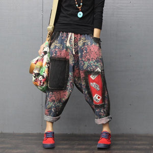 Patchwork Hipster Harem Jeans Buddha Trends