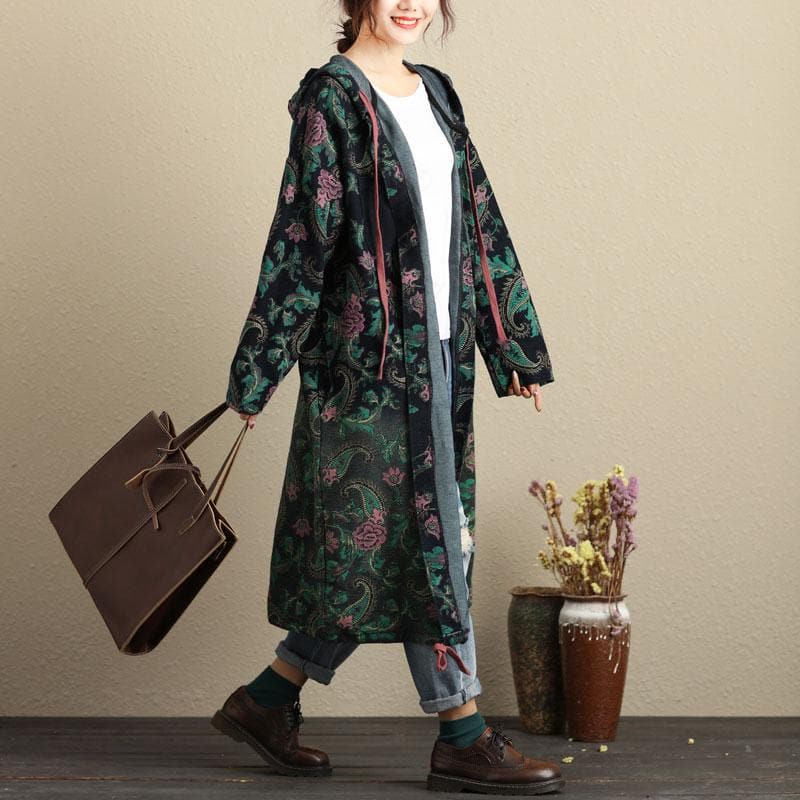 Paisley Roses Hooded Sweater Vest Buddha Trends