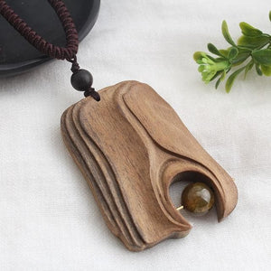 Wood Art Vintage Sandalwood Pendant Necklace Buddha Trends
