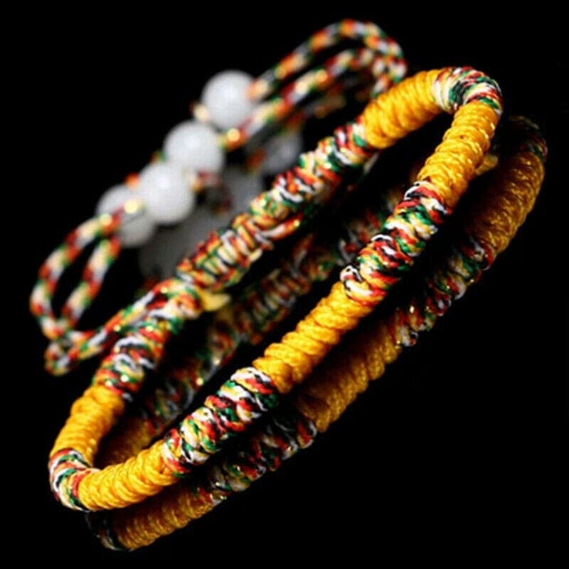 Handmade Tibetan Knot Bracelet With Beads dylinoshop