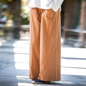 Wide Leg Flowy Linen Palazzo Pants  | Zen Buddha Trends