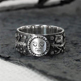 Carved Sun & Moon Vintage Ring Buddhatrends