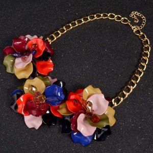 Abstract Flowers Oversized Choker Necklace dylinoshop