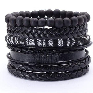 Akna 5 Pieces Set Leather Bracelet Buddhatrends