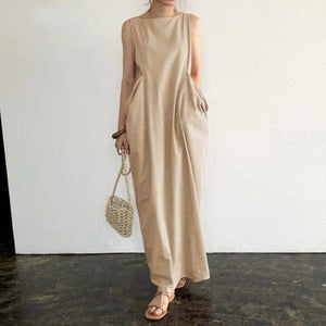 Mara Sleeveless Solid Maxi Dress Buddhatrends