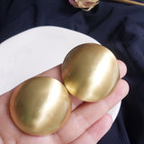 Lolita Big Round Golden Stud Earrings Buddhatrends
