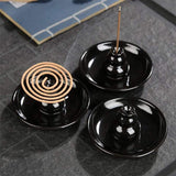 Black Ceramic Mini Incense Burner Buddhatrends