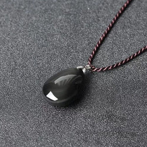 Natural Black Obsidian Pendant Necklace Buddhatrends