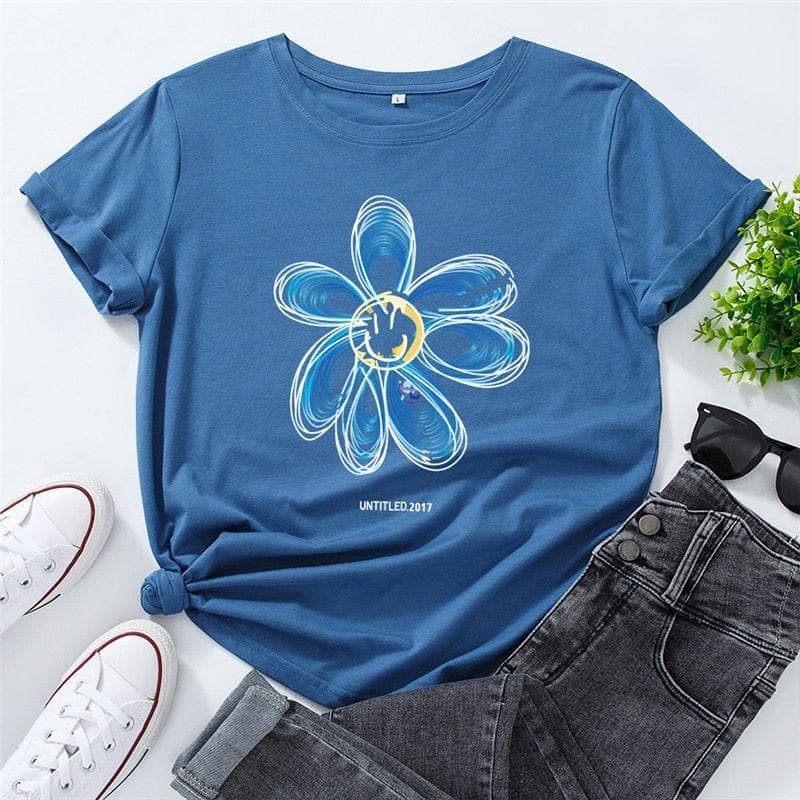 Flower Power Printed T-Shirt Buddhatrends