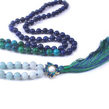 Blue Lotus Amazonite & Lapis Lazuli 108 Mala Beads Buddhatrends