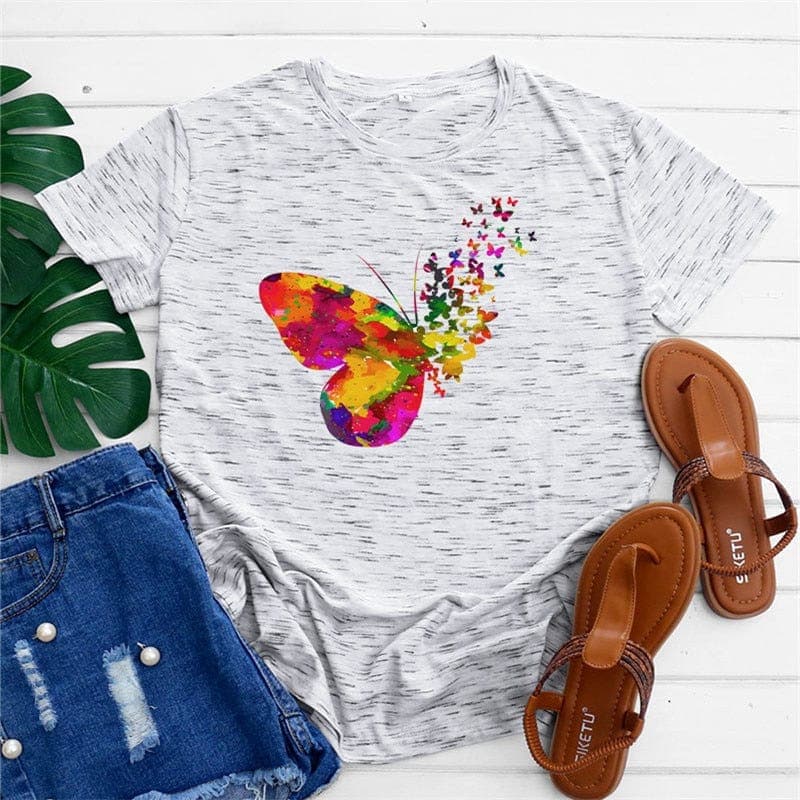 Watercolour Butterfly Graphic Tee Buddhatrends