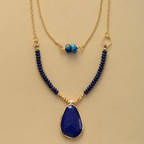 Choker Necklaces Lapis Lazuli Pendant Buddhatrends