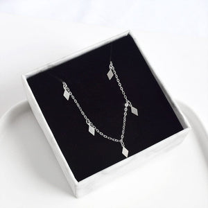 Diamond Shaped Pendants 925 Sterling Silver Anklet Buddhatrends