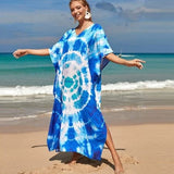 Blue & White Tie-Dye Hippie Dress Buddhatrends
