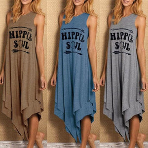 Hippie Soul Asymmetrical Sleeveless Dress Buddhatrends