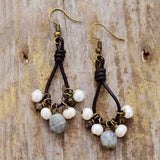 Handmade Pearls & Labradorite Earrings Buddhatrends