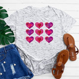 9 Hearts Printed Cotton T-Shirt dylinoshop