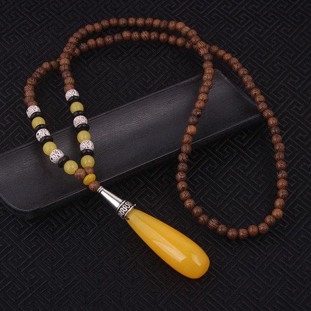 Gyal-tso Handmade Tibetan Sandalwood Necklace Buddhatrends