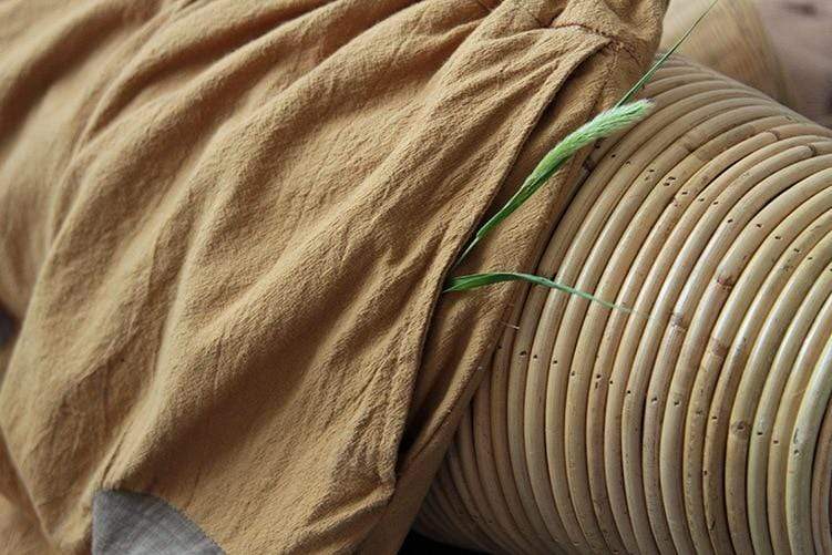 Loose Patchwork Cotton Linen Pants | Lotus Buddhatrends