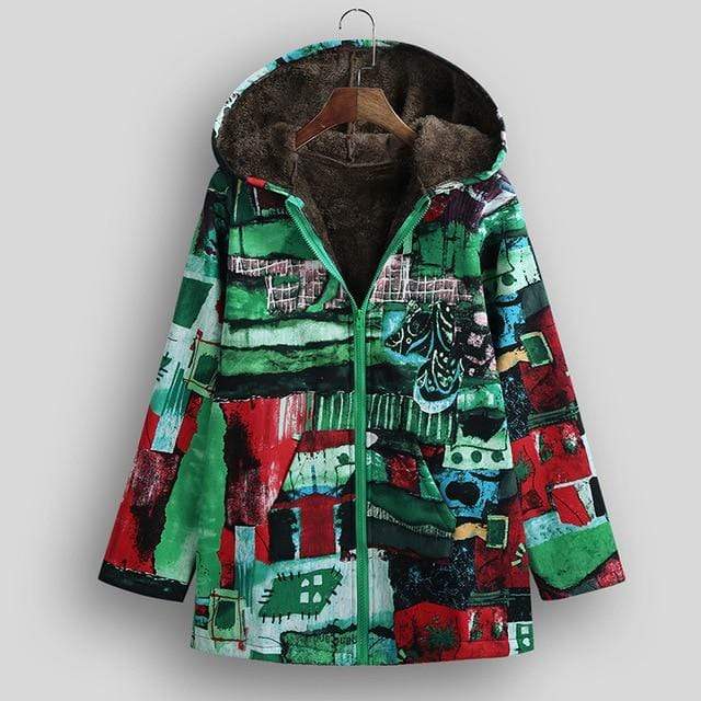 Naive Art Colourful Hooded Jacket Buddhatrends