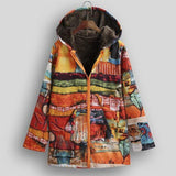 Naive Art Colourful Hooded Jacket Buddhatrends