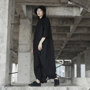 Street Style Black Oversized Jumpsuit | Millennials Buddhatrends