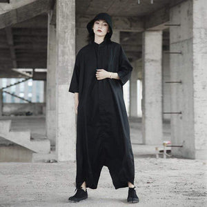 Street Style Black Oversized Jumpsuit | Millennials Buddhatrends