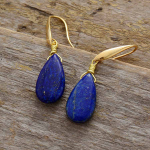Lapis Lazuli Water Drop Earrings - Buddhatrends