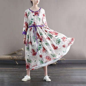 Blooming Floral Ramie Dress Buddhatrends