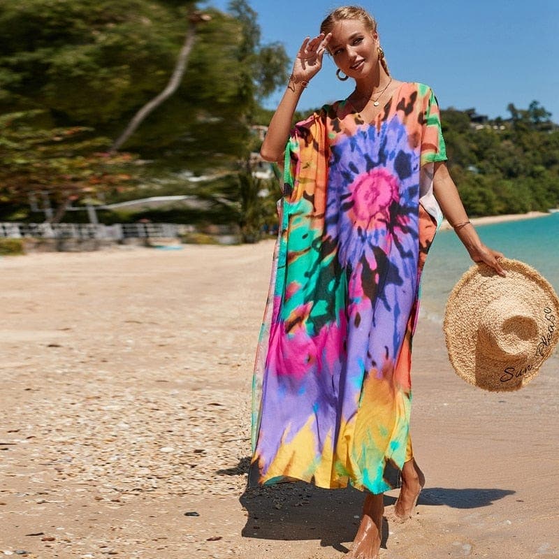 Woodstock Tie Dye Beach Dress Buddhatrends
