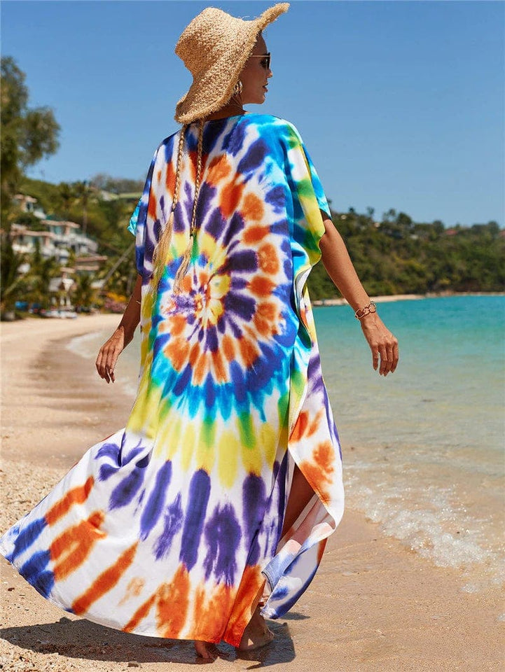 Rainbow Tie-dye Print Dress Buddhatrends