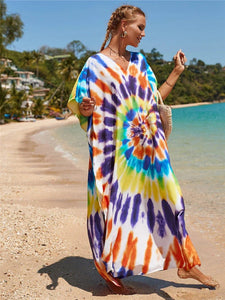 Rainbow Tie-dye Print Dress Buddhatrends