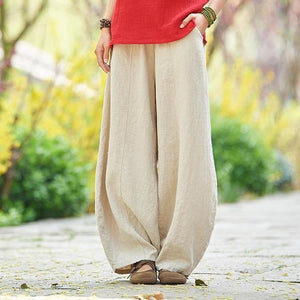Sakura Wide Leg Linen Pants | Zen Buddhatrends