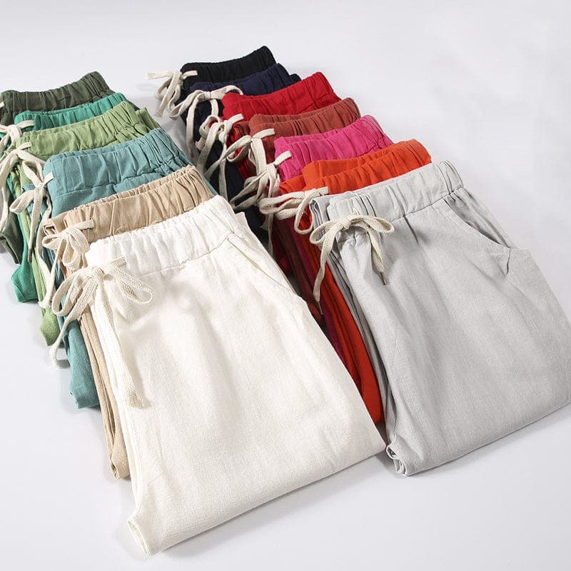 Plus Size Cotton Linen Trousers Buddhatrends