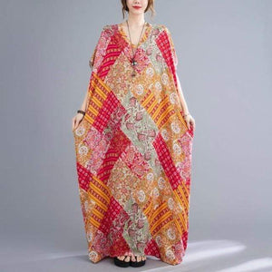 Isabella Patchwork Print Kaftan Dress Buddhatrends