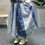 Vintage Patchwork Blue Hippie Skirt Buddhatrends