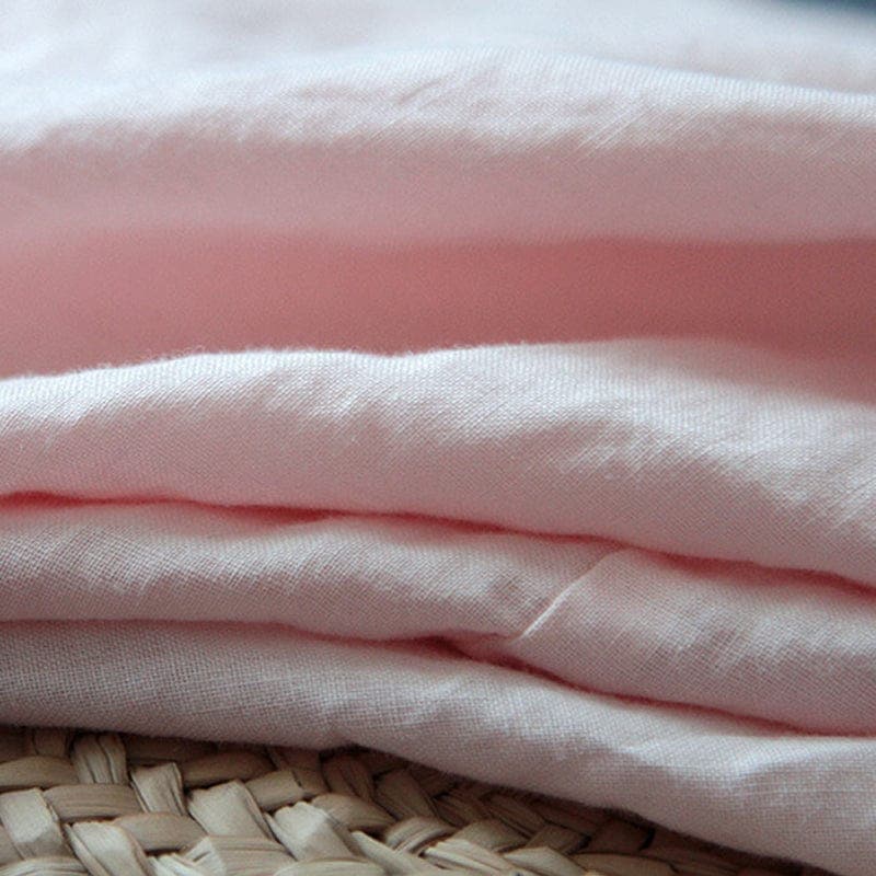 Soft Pink Linen Midi Skirt Buddhatrends