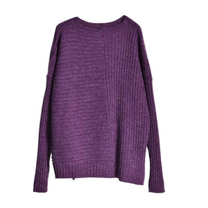 Ashley Purple Cable Knit Sweater Buddhatrends
