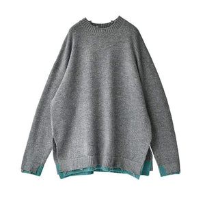 Hazel Contrast Color Sweater Buddhatrends