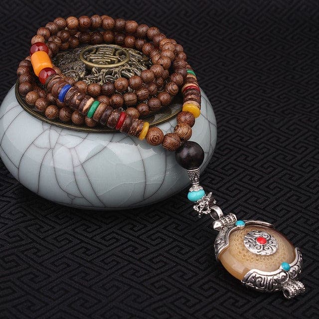 Tibetan Sandalwood Resin Pendant Necklace Buddhatrends
