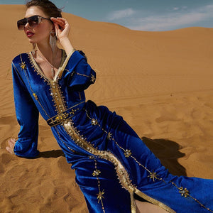 Abelarda Velvet Maxi Dress | Mandala dylinoshop